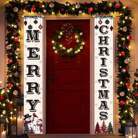 Pac-canchiing-0015 Canchiing Christmas Decorations Merry Banner Xmas Porch Door Multiple Colors