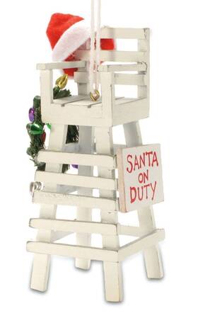 Cape Shore 096164871501 Tropical Beach Lifeguard Santa Claus Christmas Tree Holiday Ornament Decorati