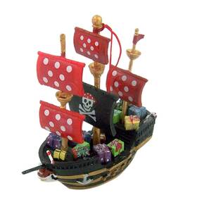 Cape Shore 785123130826 Santas Pirate Ship Hanging Christmas Ornament Decoration Black Red Brown