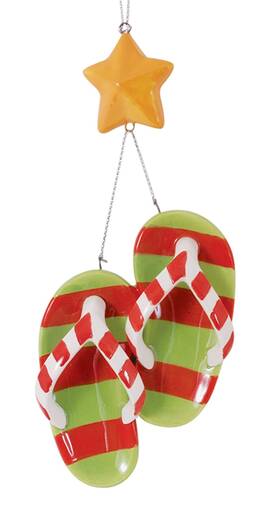 868-48 Cape Shore Flip Flops And Starfish Ceramic Christmas Holiday Ornament
