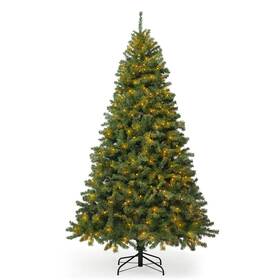 Hdfc-chpgf9001l-gr Caphaus Ch 7.5 Feet Full Artificial Pre-lit Christmas Tree With 1346 Pre-hinged Branch Tip &