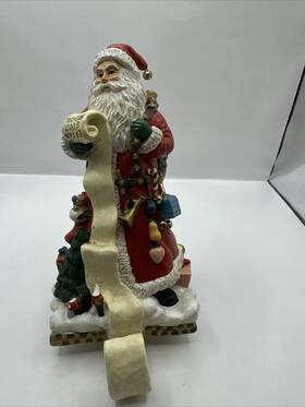 Carlton 090000017665 Vintage Santa Clause Christmas Stocking Holder Extra Good List Bells