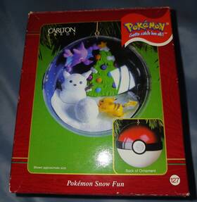 Carlton Cards 018100722777 Pok Mon Snow Fun Christmas Ornament Pikachu Gligar Nintendo