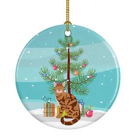 Carolines Treasures 194030515235 New Bengal Cat Christmas Ceramic Ornament Tree Hanging Decorations For