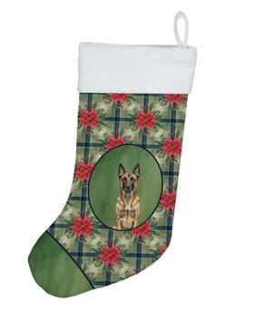 Wdk8508cs Carolines Treasures Belgian Malinois Christmas Poinsettias Holiday Stocking
