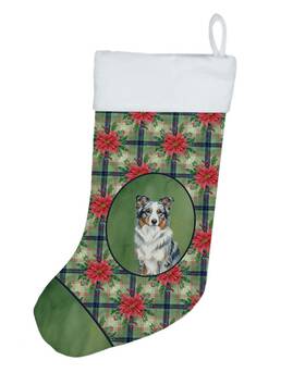 Wdk8522cs Carolines Treasures Border Collie Christmas Poinsettias Holiday Stocking