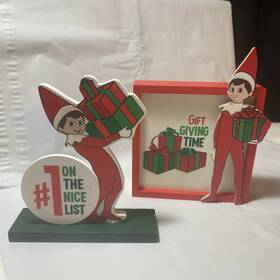 Cca And B 197154091357 Elf On The Shelf Christmas Nice List Gift Giving Table Sign Decor Blue Eyes New
