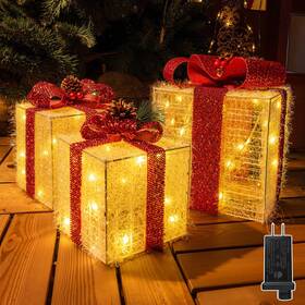 Nyb0060a Ccinny Christmas Decorations Set Of 3 Lighted Gift Boxes Pre-lit 6