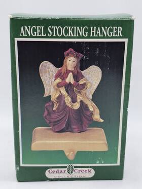 031127 Cedar Creek Vintage Christmas Collection Angel Stocking Hanger Cast Iron In Box