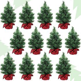 Ceenna 445024055071 12 Pcs Unlit Artificial Christmas Tree Tabletop Decor 11.81 Inch