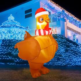Hat-28 Ceenna 5 Ft Large Lighted Christmas Inflatable Chicken Built In Colorful Led Light U