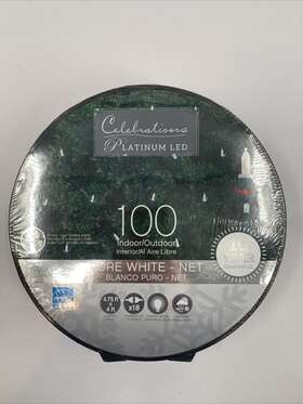 02402 Celebrations Platinum Led Pure White Net Style Christmas Lights 100 4.75ft X 4ft