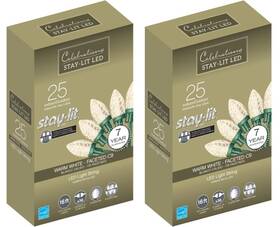 44620-71 Celebrations Christmas String Lights C9 Led 25-ct 16ft Ft Clear/warm White 2-pk