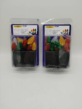 Celebrations 808339818552 Two 15 Count Led Multi Colored Christmas Lights Battery Pack Twinkle Or Steady