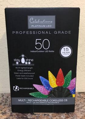 9097045 Celebrations Platinum Led C6 Multicolored Smart-enabled Christmas Lights