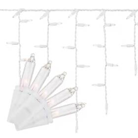 Ict5wwa Celebrations Platinum Led T5 Warm White Icicle Christmas Lights 9.5 Ft