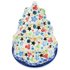 H6888m Ceramika Artystyczna Polish Pottery Christmas Tree Candle Holder 7 Inch Unikat