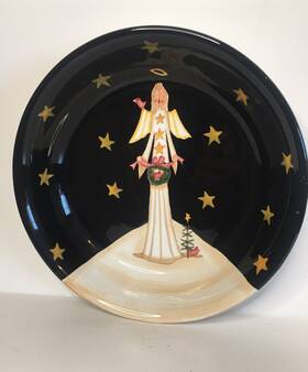Certified International 750414073207 Christmas Becca Barton Holiday Angel Soup Pasta Bowl