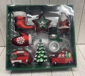 2005067 Cg Hunter Christmas Shatter Resistant 8 Piece Ornament Set