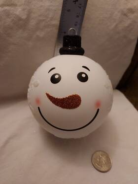 Cg Hunter 810645030221 Snowman Glitter Christmas Ornament 4 Inch Ball Shatter Resistant
