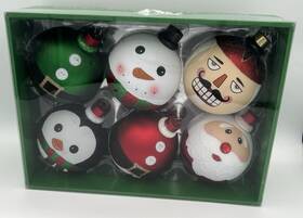 1900207 Cg Hunter Holiday 6 Piece Shatter Resistant 4 Inch Christmas Ornaments Boxed