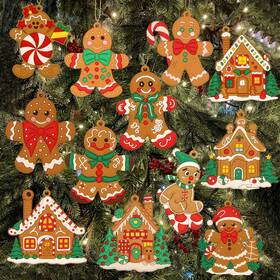 Cb12jbrgj Chambom 12 Pcs Plastic Gingerbread Figurines - Christmas Tree Decorations Gingerbrea