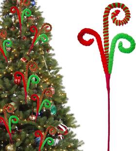 Cherica 445030551512 12 Pcs Candy Cane Grinchs Christmas Decorations Limo Green Tree Picks