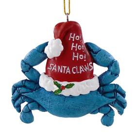 68907nd Chesapeake Bay Ho Santa Claws Blue Crab In Hat Christmas Ornament Resin