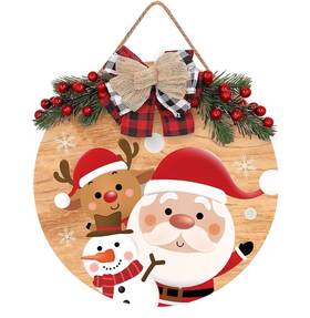 Chijire 761426250997 Inch Merry Christmas Decorations Wreath Sign Front For Door Deco