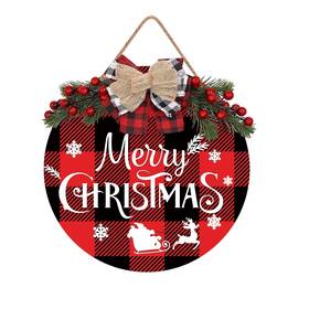 Chijire 761426251000 Merry Christmas Decorations Wreath Sign Front For Door Decor