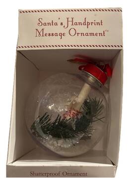 159668 Child To Cherish 1701b Santa Handprint Message Shatterproof Christmas Ornament