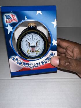 Christmas By Krebs 024762215526 Ornament 3-1/4 Inch U.s. Navy Military Service Salute Logo And Hymn