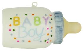 Cbk50073 Christmas By Krebs Boy Baby Blue Bottle Holiday Glass Ornament