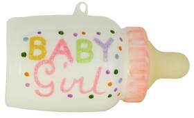 Cbk50074 Christmas By Krebs Girl Baby Pink Bottle Holiday Glass Ornament