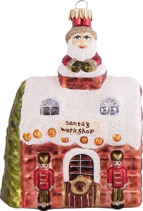 Cbk60138 Christmas By Krebs Santas North Pole Workshop Holiday Ornament Glass