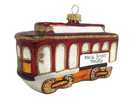 Cbk62309 Christmas By Krebs Main Street Trolley Car Holiday Ornament Glass