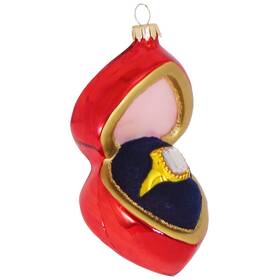 Cbk90197 Christmas By Krebs Engagement Ring In Heart Shaped Box Holiday Ornament Glass