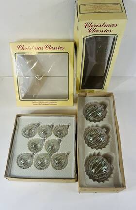Christmas Classics 048266073314 Vintage Hand Decorated Glass Ornaments European 2 Boxes