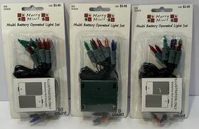 9223950069 Christmas Collection Desktop Lights 10 Ct. Battery Operated Mini String Lot Of 3