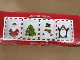 Christmas Cut Outs 730384285938 Four Section Relish Dish New