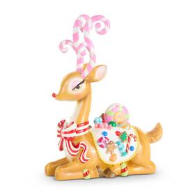 Christmas Decor 048893378578 Pre-order 14.75 Inch Sassy Jingle Sitting Deer Ships 9/2026 New