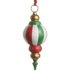 Christmas Decor 048893381356 Pre-order 17 Inch Red Green And White Finial Ornament Ships