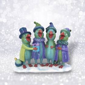Christmas Decor 807962650539 Pre-order 7 Inch Peacock Carolers Ships 8/2025 New 2025