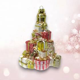 Christmas Decor 807962793489 Pre-order 6 Inch Pink/gold Tree Shape Presents Ornament Ships