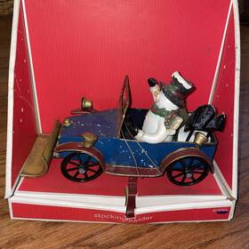 Christmas Express 099794697978 Snowman Snowplow Vehicle Stocking Holder Vintage Nos New