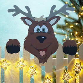 Christmas Fence Peeker Yard Garden Decoration Grinch Decor Lawn Ornaments