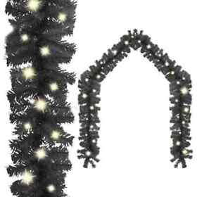 328468 Christmas Garland With Led Lights Green 106.3inch Pvc