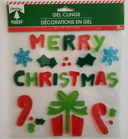 259833-2006 Christmas Gel Window Cling 31 Piece Set Merry Present Candy Canes
