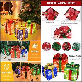 Christmas Gift Lighted Boxes Led Outdoor Box Lights Indoor Present Up Holiday