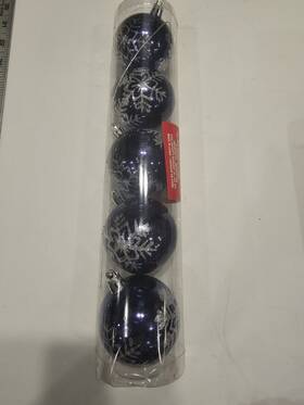 Christmas House 639277791115 5 Pc Blue Snowflake Ornaments Holiday